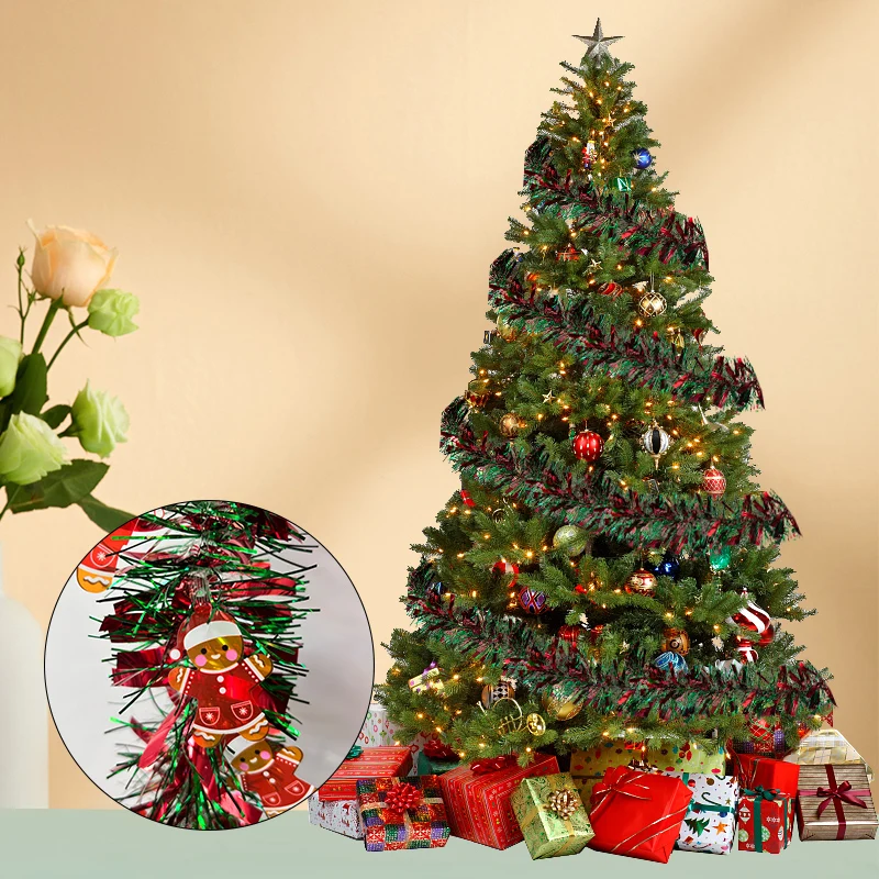 Factory Direct High Quality Metallic Christmas Tinsel Garland for Christmas Happy New year decoration