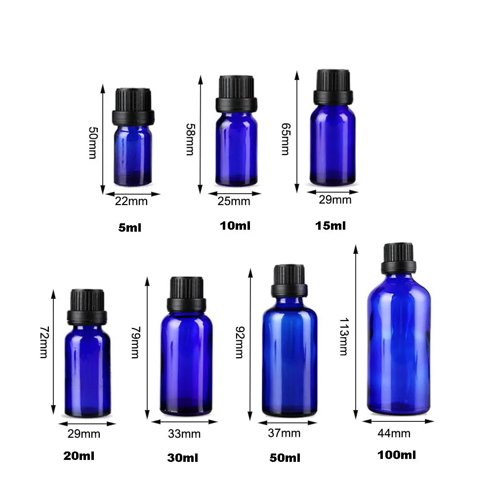2021New 5ml 10ml 15ml 20ml 30ml 50ml 100ml boston  packing blue essential oil bottle