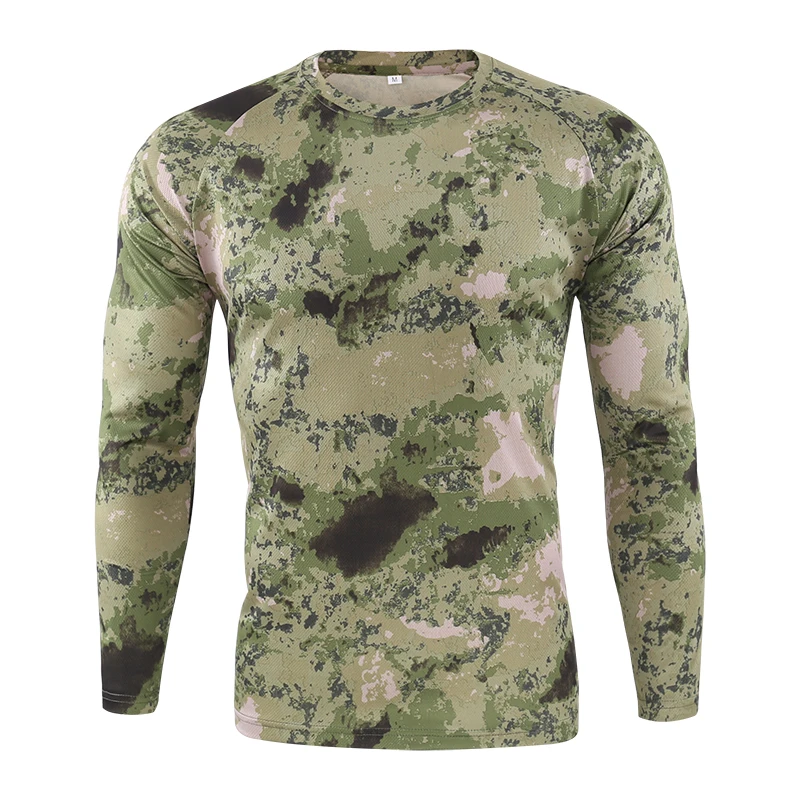 Men Summer Tactical Outdoor Quick-Dry Hunting Camo Long-Sleeve T-Shirt