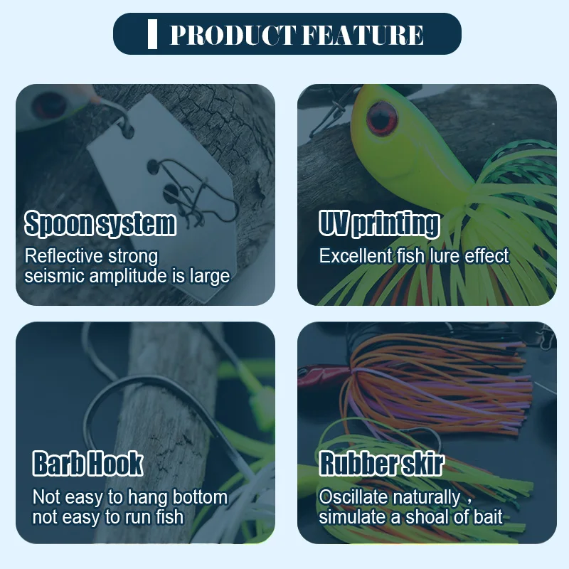 Bass Silicone spinner bait  Skirt Lure chatterbait blade   Rubber Skirt Spinnerbait