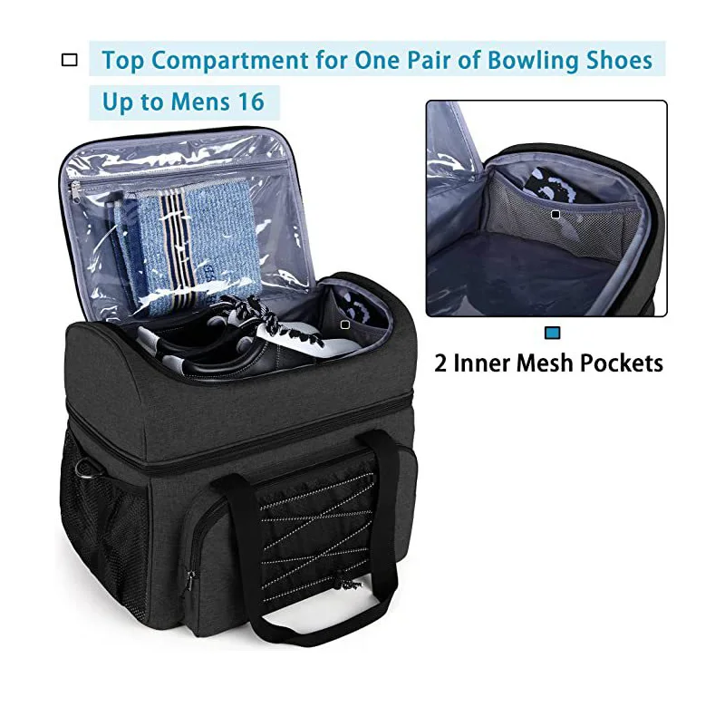 Factory Customisable Indoor Sport Storage Tote Two 2 Ball Bowling Bag with Padded