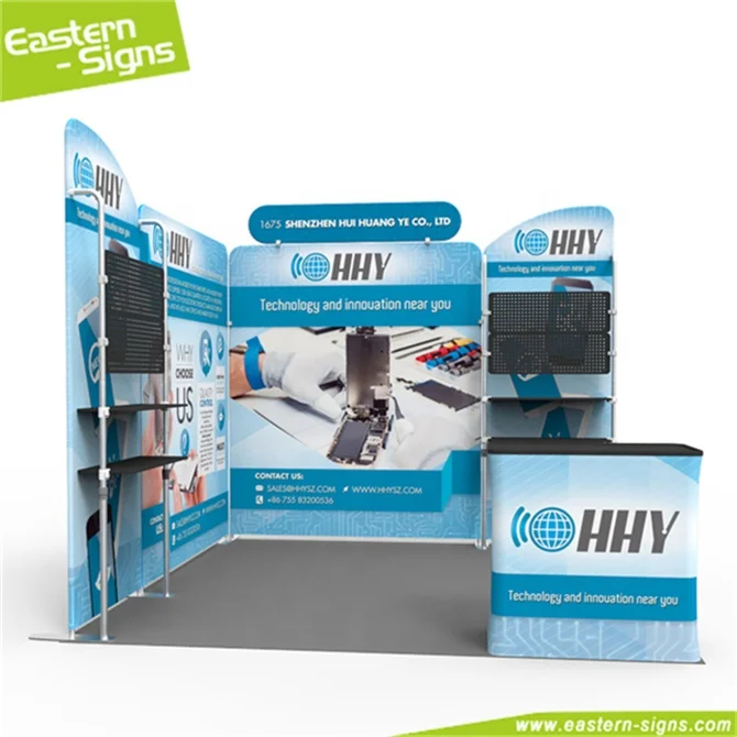 Easily install modular aluminum fabric 3x3 size trade show custom exhibition booth for display