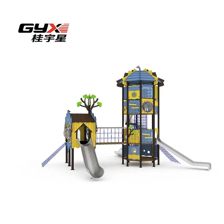 China Manufacturer Multifunctional Kids Outdoor Playground Equipment with Big Stainless Steel Slide And Swing
