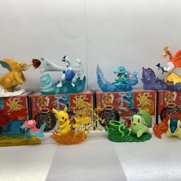 2021 wholesale anime action figure 8 styles Pokemon figure Pikachu Mewtwo Squirtle action figure
