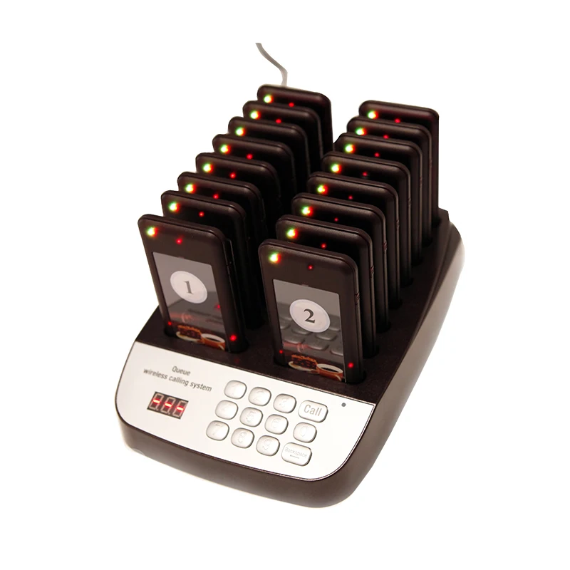 Catel wireless meal picking device CTP301 waiter Coaster Queue calling system 1 keyboard and 16 Pagers