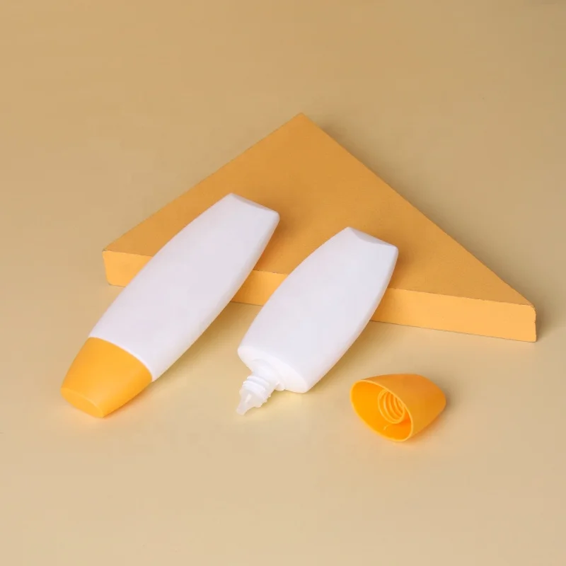 New Design OEM 40ml 70ml Suncream Package PP Plastic Oval Dody Lotion Bottle Cosmetic Container Sunscreen Sunblock Bottle