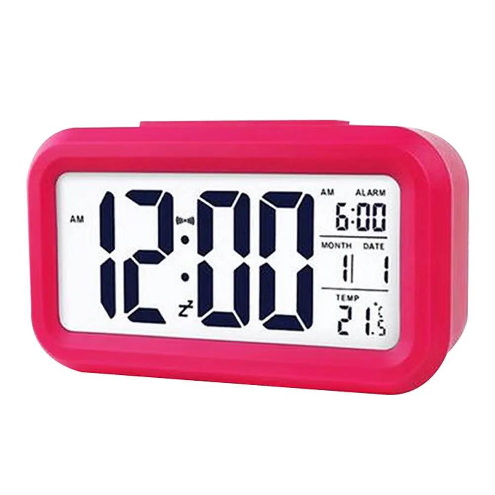 Smart Table Clock LED Temperature Display Digital Backlight Calendar Desktop Snooze Mute Electronic Mini Alarm Watch