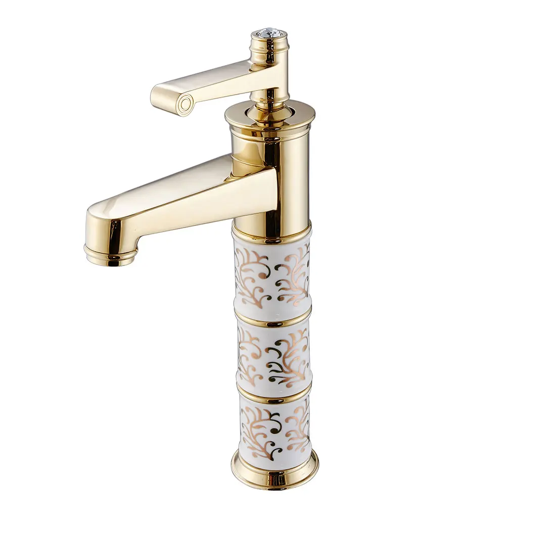 Gold brass classical bathroom basin faucet