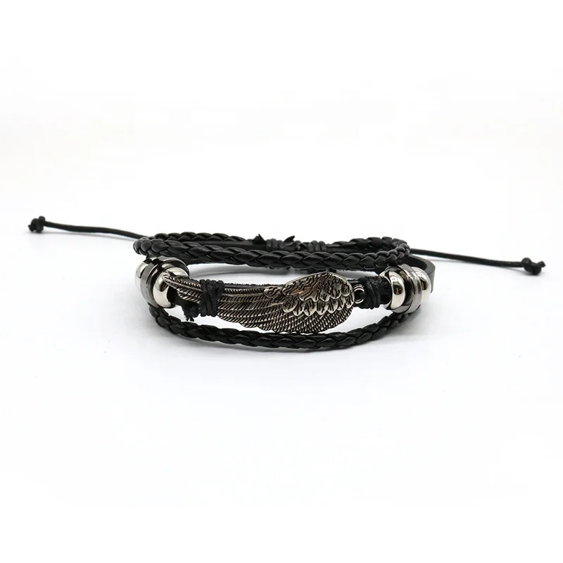 2020 SUZY Jewelry 8 styles Genuine Leather Fashion Blue Eye Bracelet Turkish Skull Feather Bracelets For Women Men