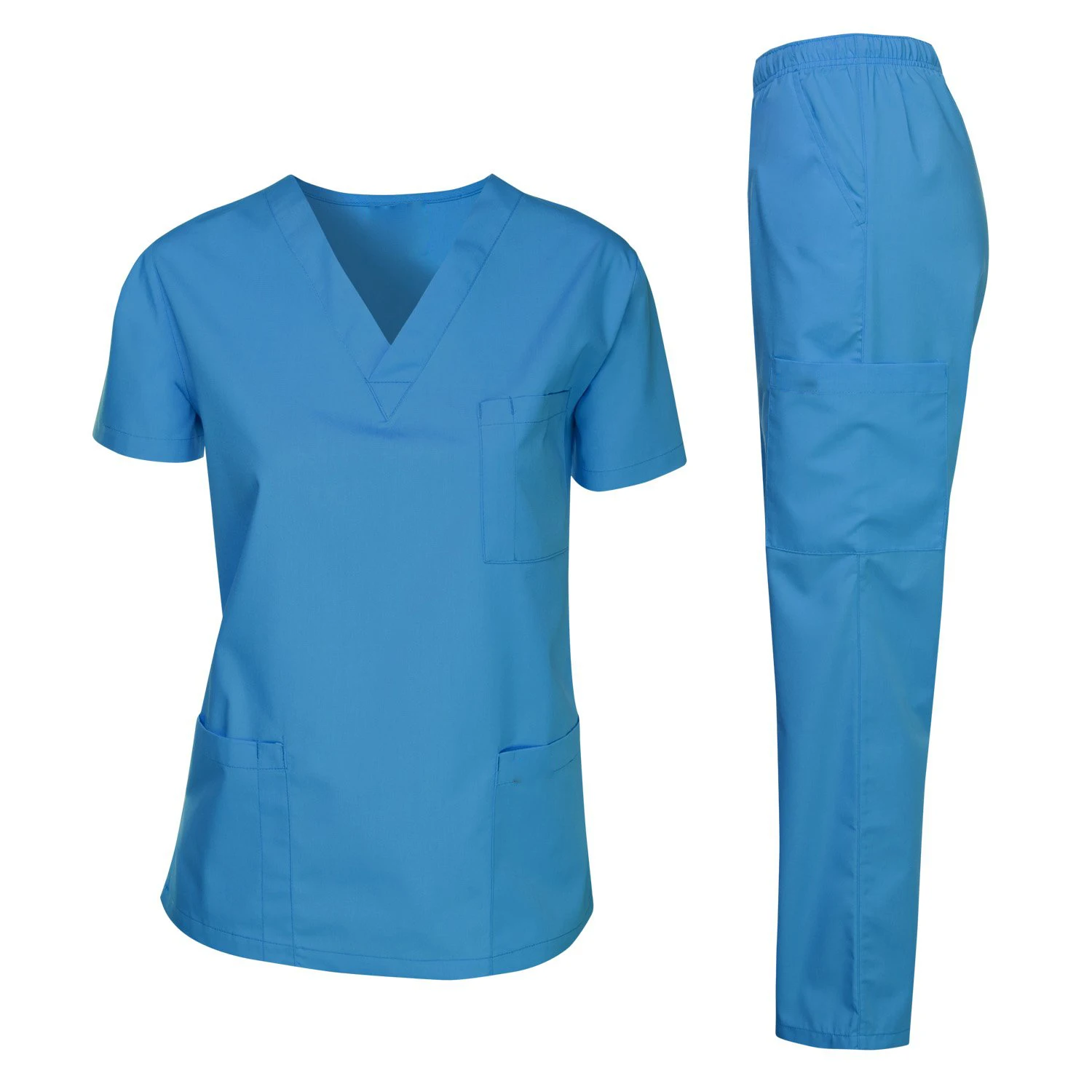 Whosale Custom Two Pieces High Quality Women And Man  Hospital Uniforms Nursing Scrubs Suit Beauty Salon Work Cloth Scrubs Set