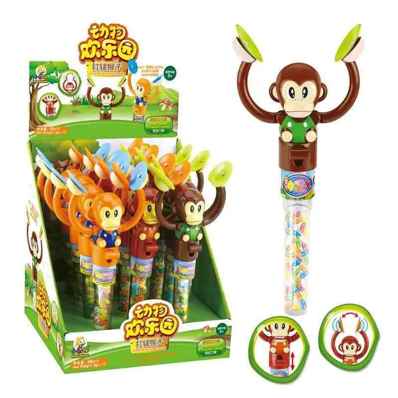 oem high quality plastic playing cymbals monkey novelty animal toys candy