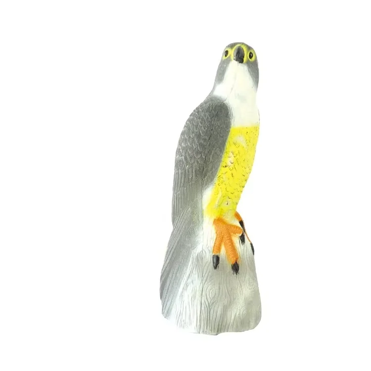 BSTWYellow and Black Falcon Realistic Bird Figurines Outdoor Hunting Accessories Garden Supplies Scarecrow Lifelike Eagle Decoy