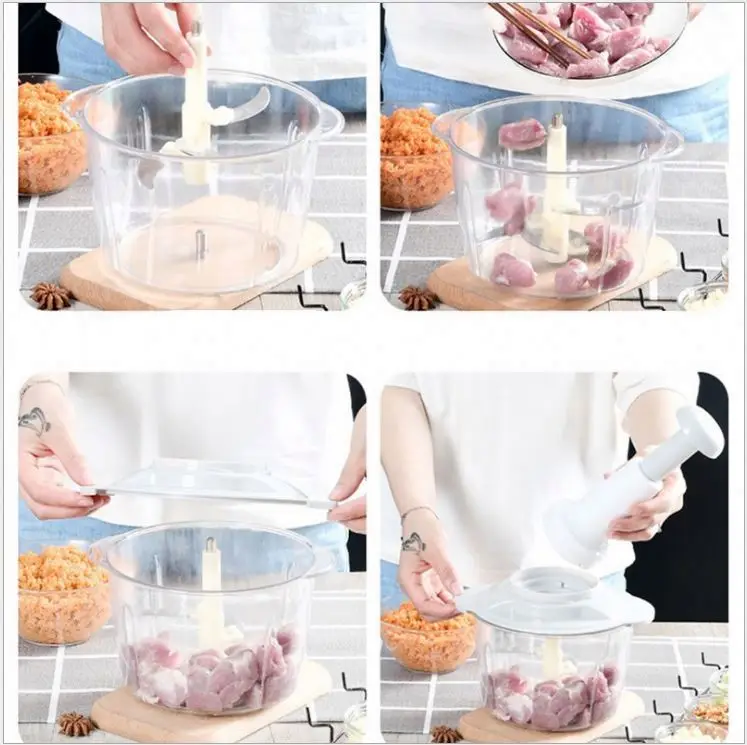 Plain Edge Old Fashioned Onion Manual Food Chopper 18/8 Stainless Steel Blades