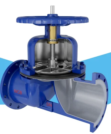 Diaphragm Valve GB standard G41F4-16C PTFE/PFA Lined  with Hand Lever Used for Corrosive Acid&Alkali Water Treatment