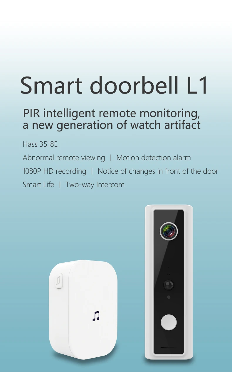 
Smart 1080P Wifi Video Camera Wireless Door Phone Intercom Hd Ring Doorbell Door Bell for Apartments 
