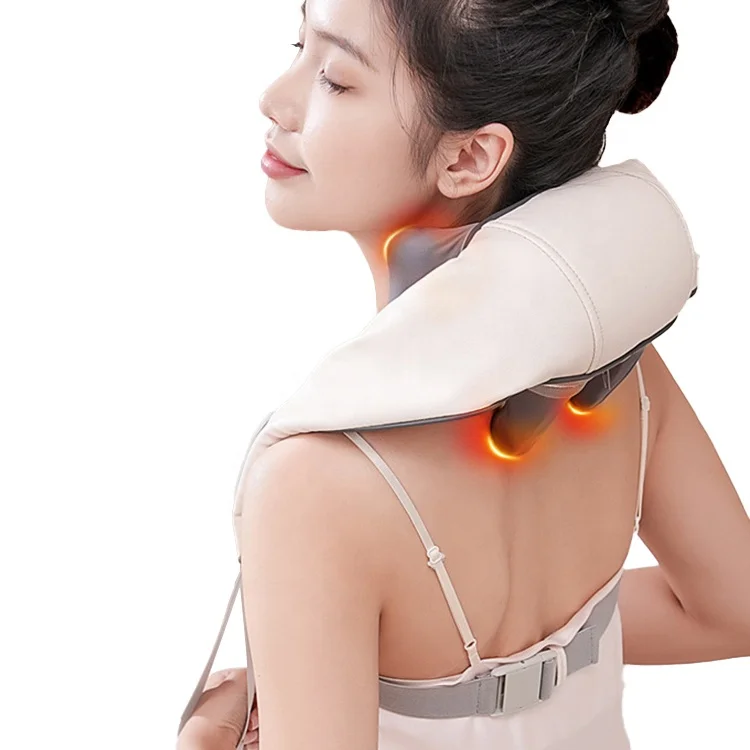 Electric Heating Neck And Shoulder Relaxer 4 Key Kneading Cervical Massage Shawl Pure Acupressure Neck & Shoulder Massager