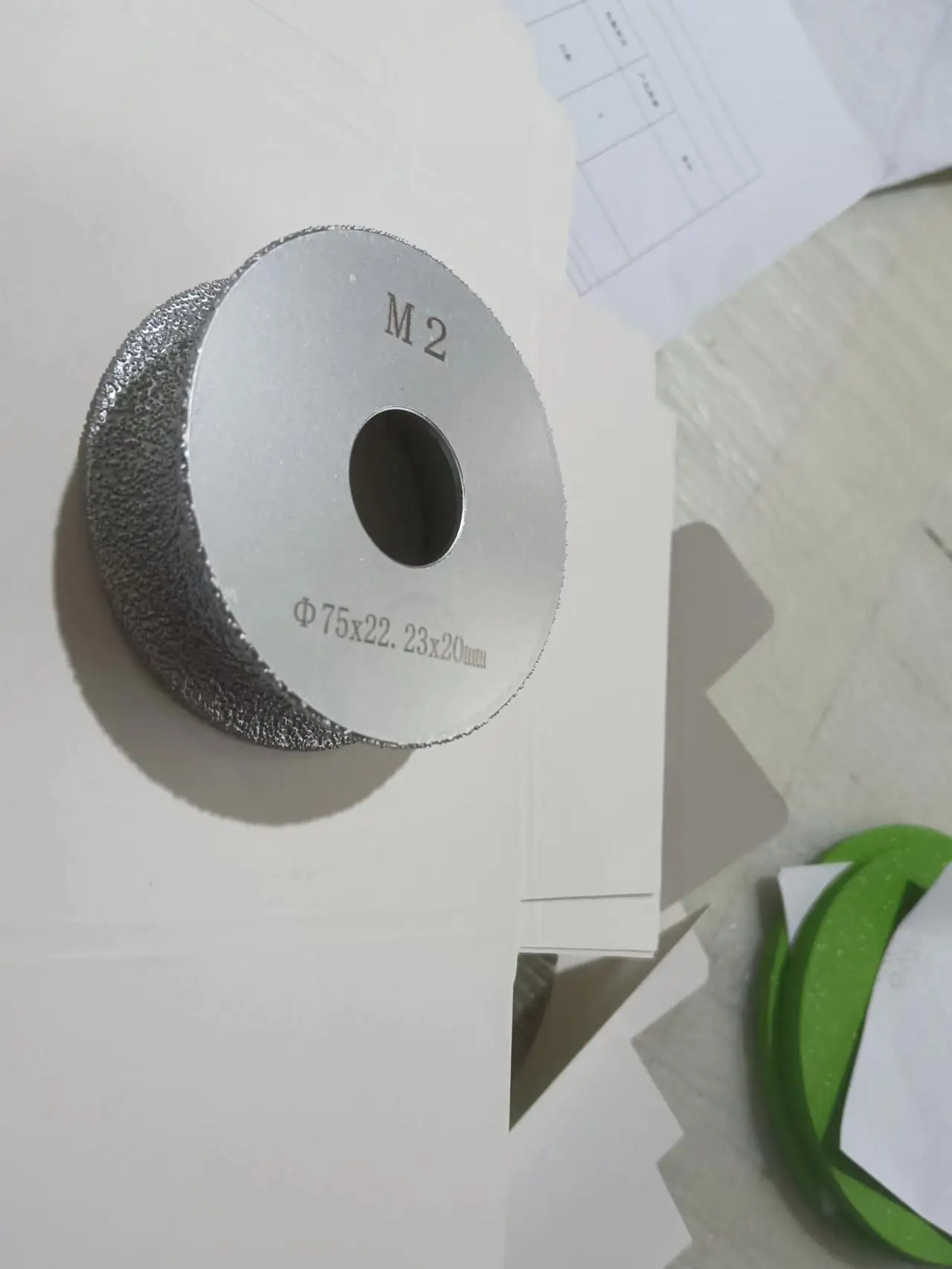 75mm Vacuum Brazed Hand Round Edge Diamond Grinding Wheel for Ceramic Marble Quartzite Granite Glass