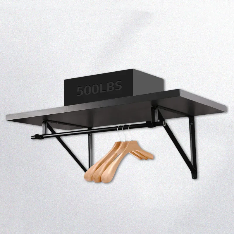 Heavy Duty Closet Hanger Shelf Rod Brackets Triangle Wall Mounted Rear Cleat Strip Adjustable Closet Shelving Support bracket