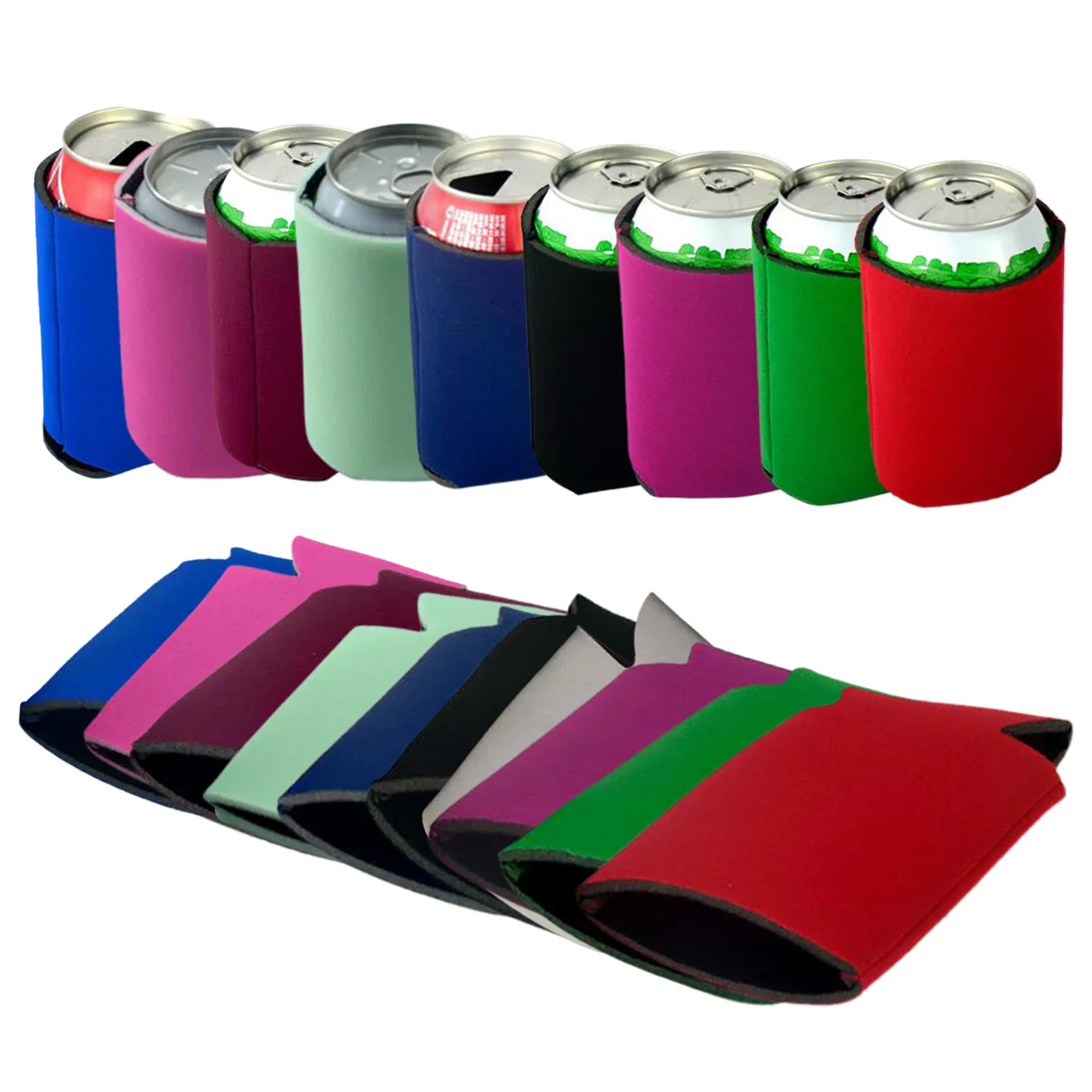 Factory Custom Logo Blank Sublimation Neoprene Drink Bottle Sleeve Stubby Coolers Holder Beer Can Cooler for Cola Insulated