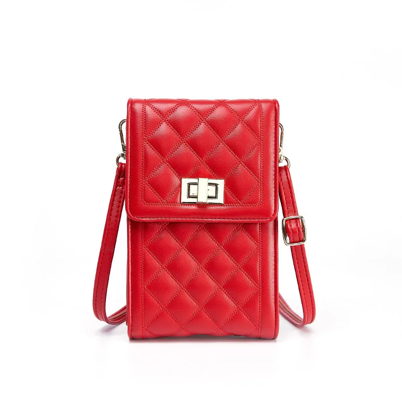 2024 New Amazon Trendy Mini Women Waterproof Mobile Phone Bag Pouch Small Purses Bags High Quality Leather Micro Handbags Ladies