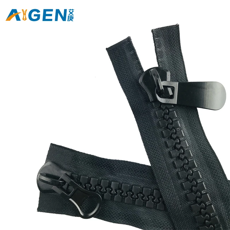 AIGEN Large Size Big Teeth High Quality Resin Zipper 20# Open End Universal Plastic Zipper For Garment