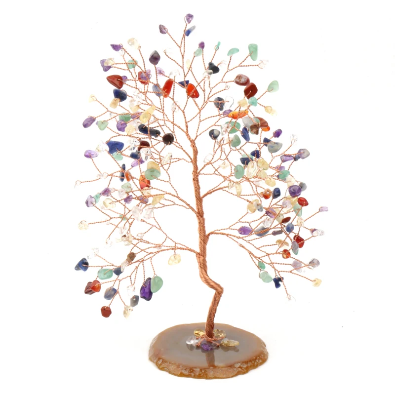 Seven Chakra Crystal Christmas lucky fortune tree natural crystal gems for decoration&gift
