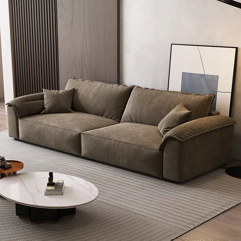 Italy design luxury style living room furniture high-end sectional fabric leather sofa