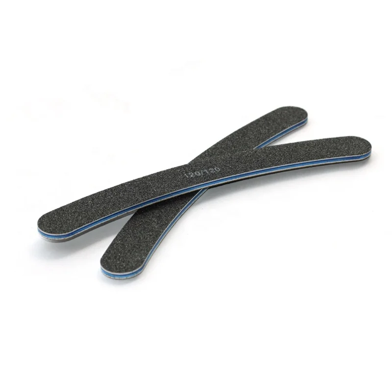 Professional black nail polish emery board 120 grit bulk sandpaper plastic nail file