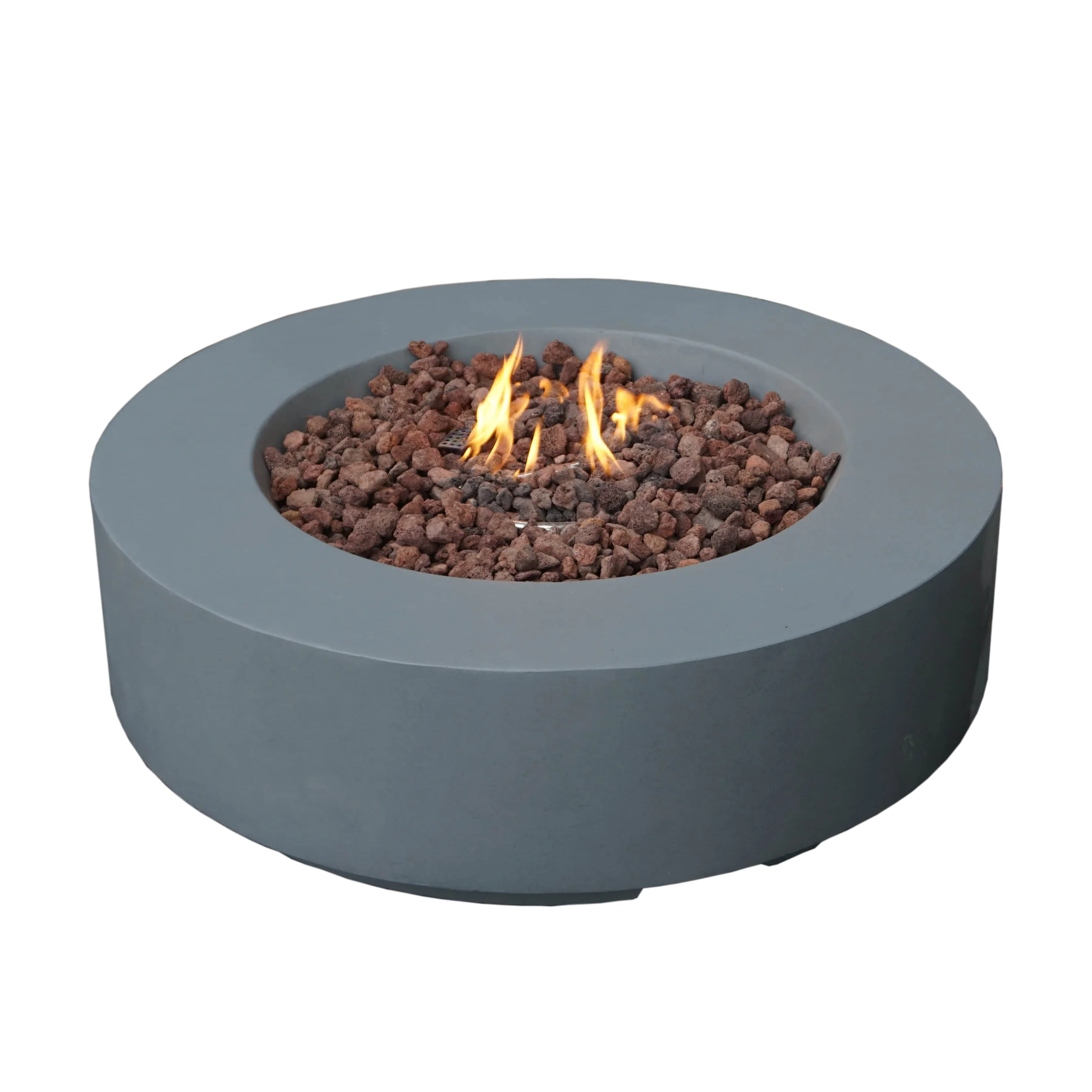 GFRC Round Outdoor Fireplace Garden Heating Fire Pits Nature Gas Propane Fire Table