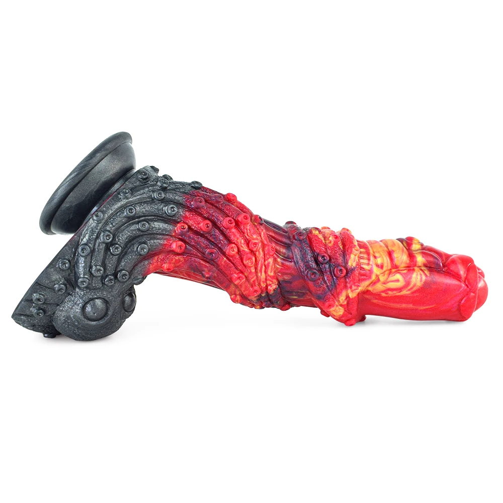 NNSX Net weight 596 grams total length 23.5 cm fire dragon colour silicone dildo female anal plug butt plug sex product