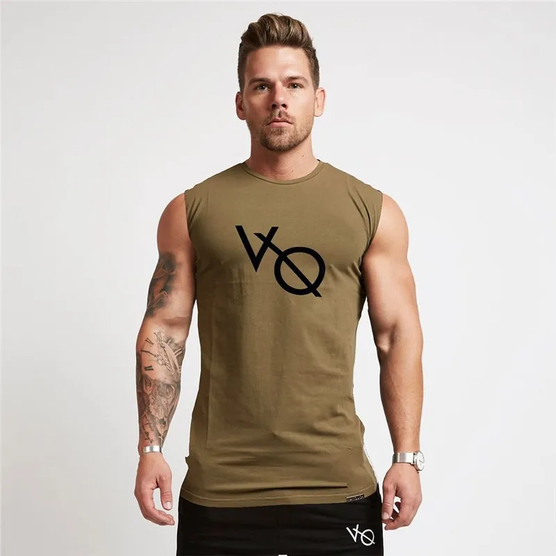 2021 Fashion Popular smooth muscle brother sleeveless sports vest running fitness sleeveless shirt for men