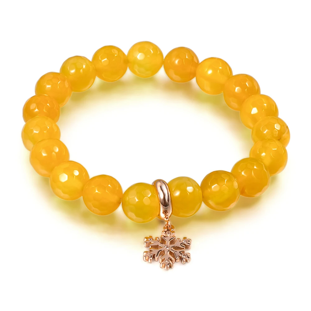 Yellow Water Bead Bracelet, Topaz November Birthstone Bracelet, Colorful Crystals Healing Stones Bracelets For Women