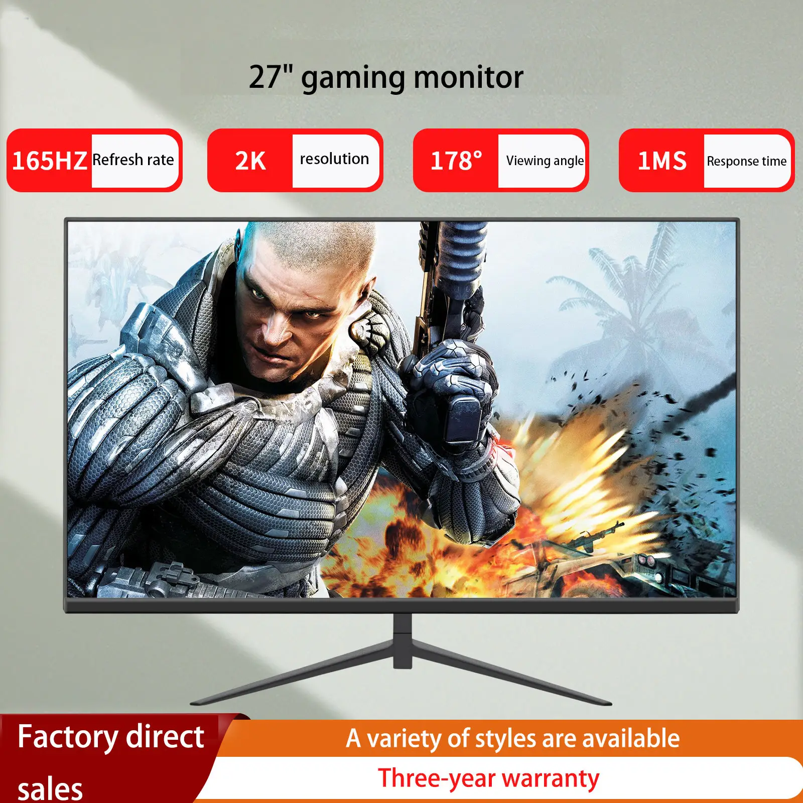 Flat Monitor Wholesale Price 1k Display Screen Pc Computer 1k 165hz 24 Inch Custom Lcd 27 Ips 2560 Two 19 Ultrawide Lcd Monitor