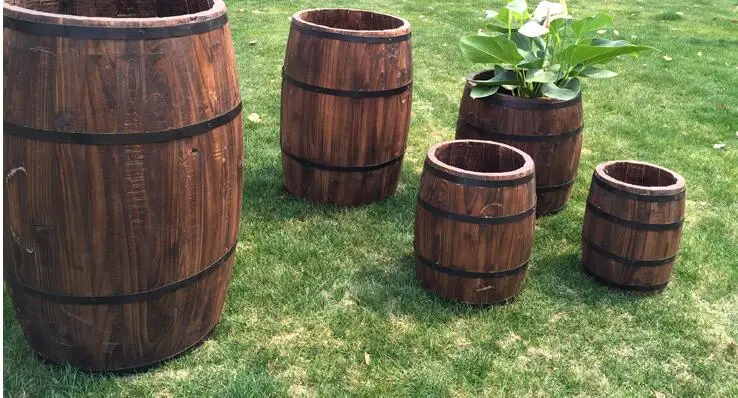 Decorative wooden barrel craft use bar decor wood barrels