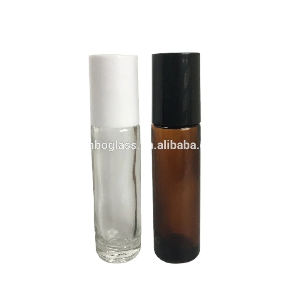 10ml Clear Glass Roller Bottles Glass Perfume Bottle with Glass Roller ball For Essential Oil