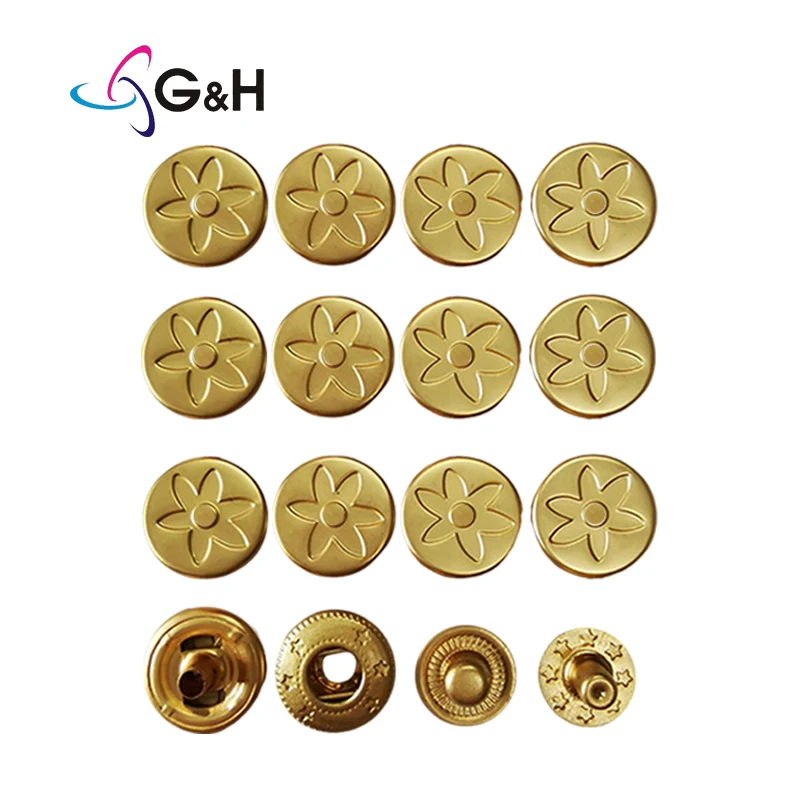 custom logo custom buttons logo brand metal snap button spring snap buttons