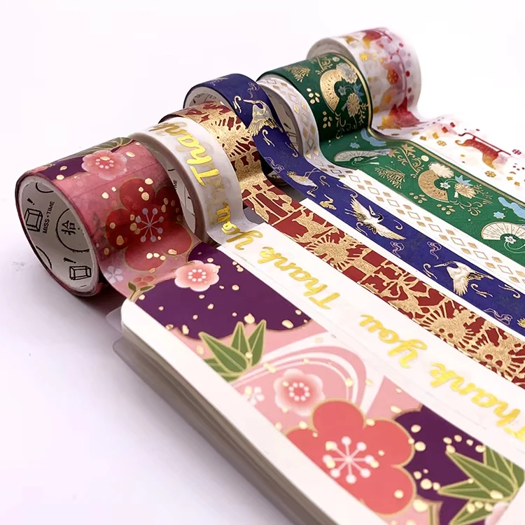 DIY Craft Decorative Masking Washi Tape Custom Printed Gold Foil Pet Washi Tape Manufacturer