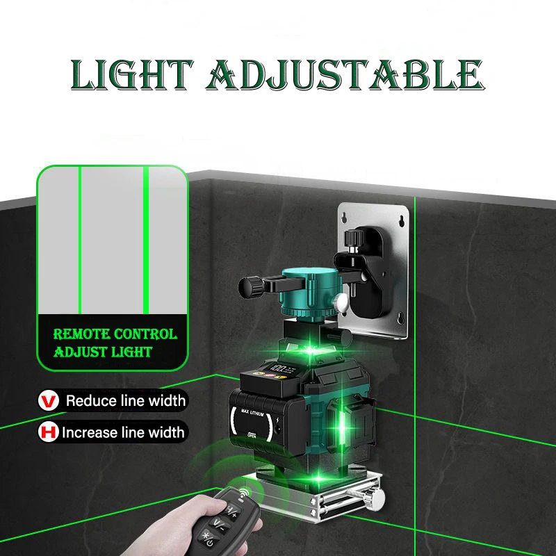 4d 16 green 3 in 1 360 rotary lcd digital screen laser level for construction