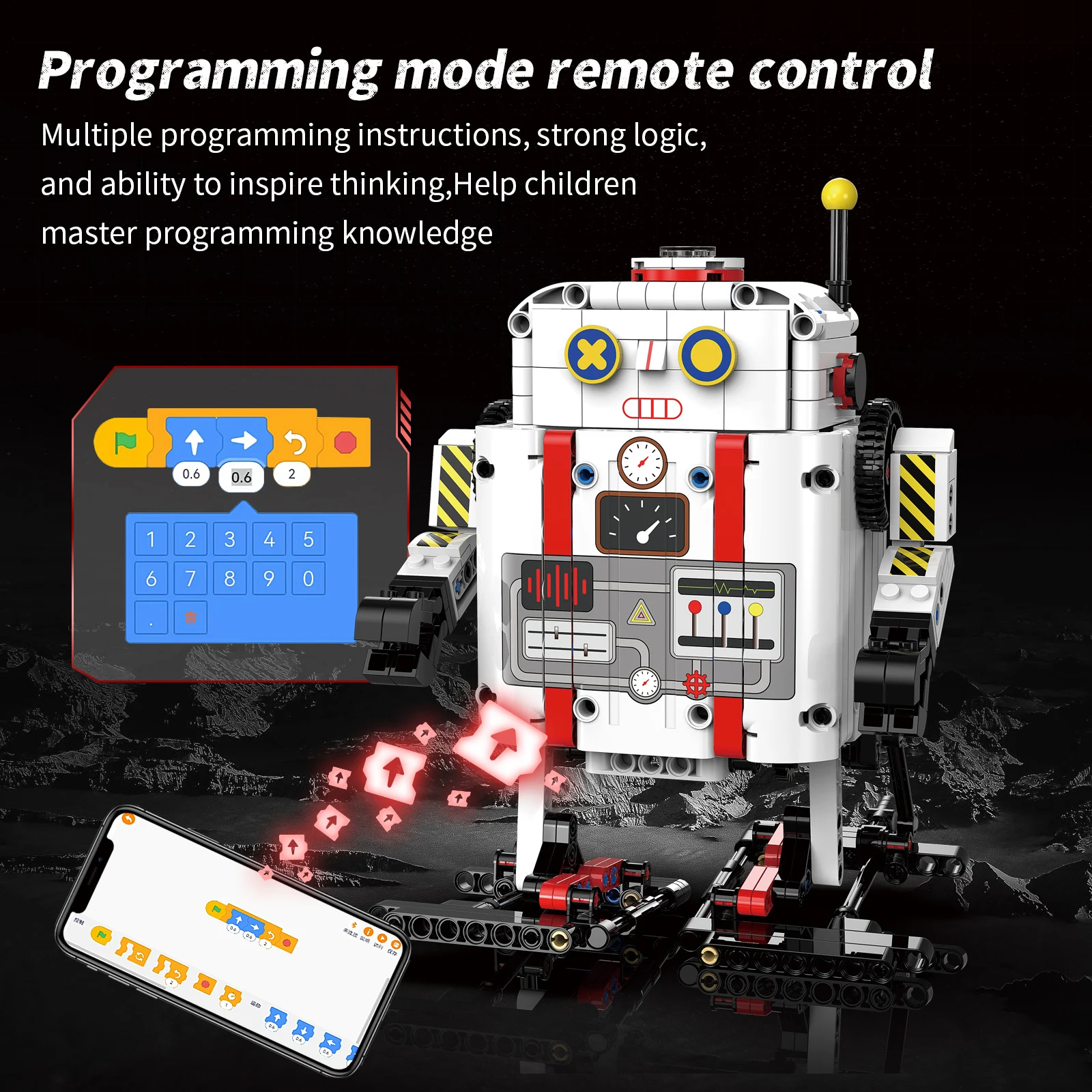 App Application Module Remote Control Walking Ai Cute Robot Diy Puzzle Assembling Programming Technology Building Blocks Toys