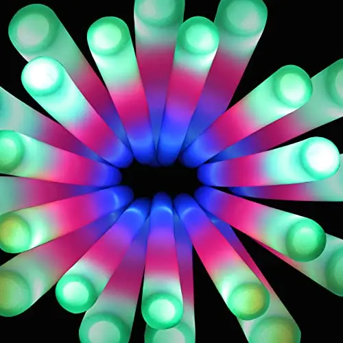 Colorful LED Support Luminous Wands New Custom Printed RGB Luminous Foam Stick Parties Weddings Concerts Bars Shows