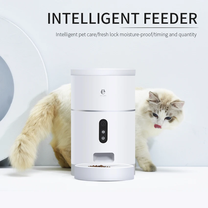 Amazon Top Seller 2021 Wholesale Custom Auto Microchip Wifi Smart Timer Slow Food Automatic Pet Feeder