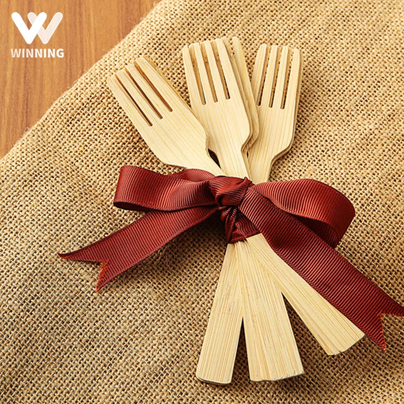 Winning Wooden Cutlery Forks Bulk Biodegradable Disposable Eco-Friendly Custom Birchwood Wooden Cutlery