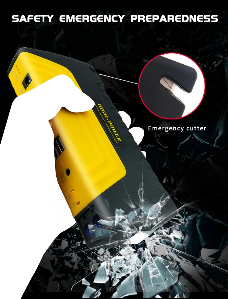 2-in-1 Portable Car Emergency Jump Starter Battery Booster 15000mAh Lithium Battery with Power Bank Tire Inflator Pump LED Light