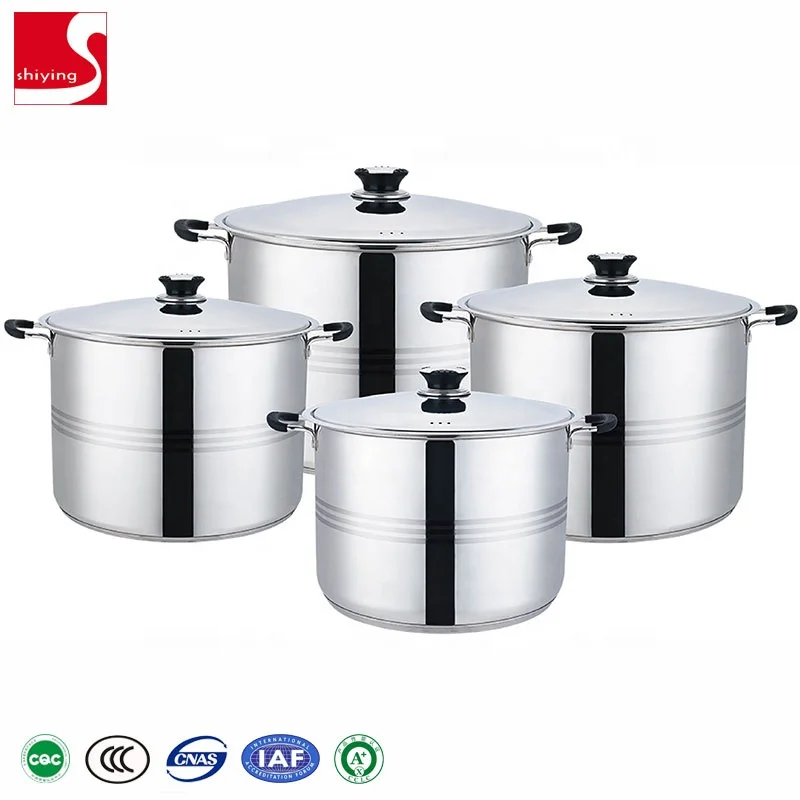 10 PCS Professional belly Shape Stainless Steel Cooking Pot Cookware Set With Lid