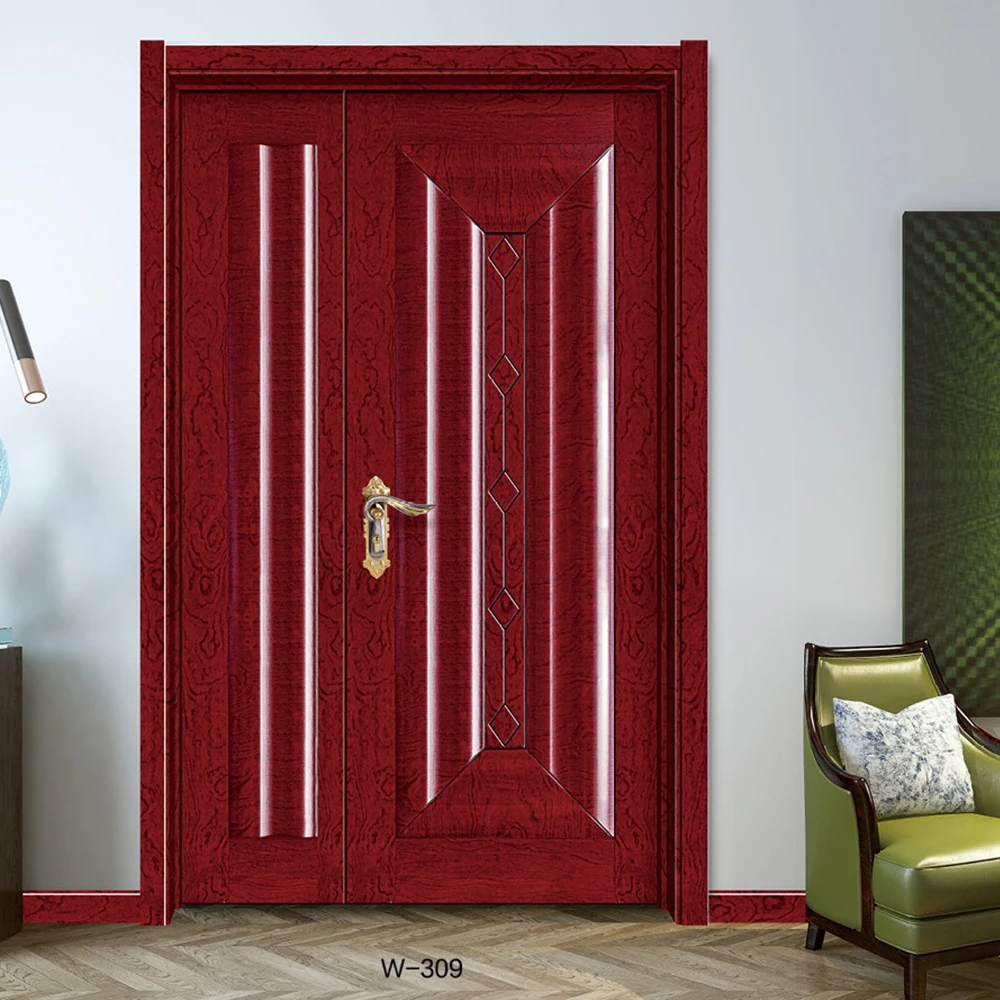Luxury Main Gate Door Design High Quality External Double Pvc Wood Door With Factory Cheap Price