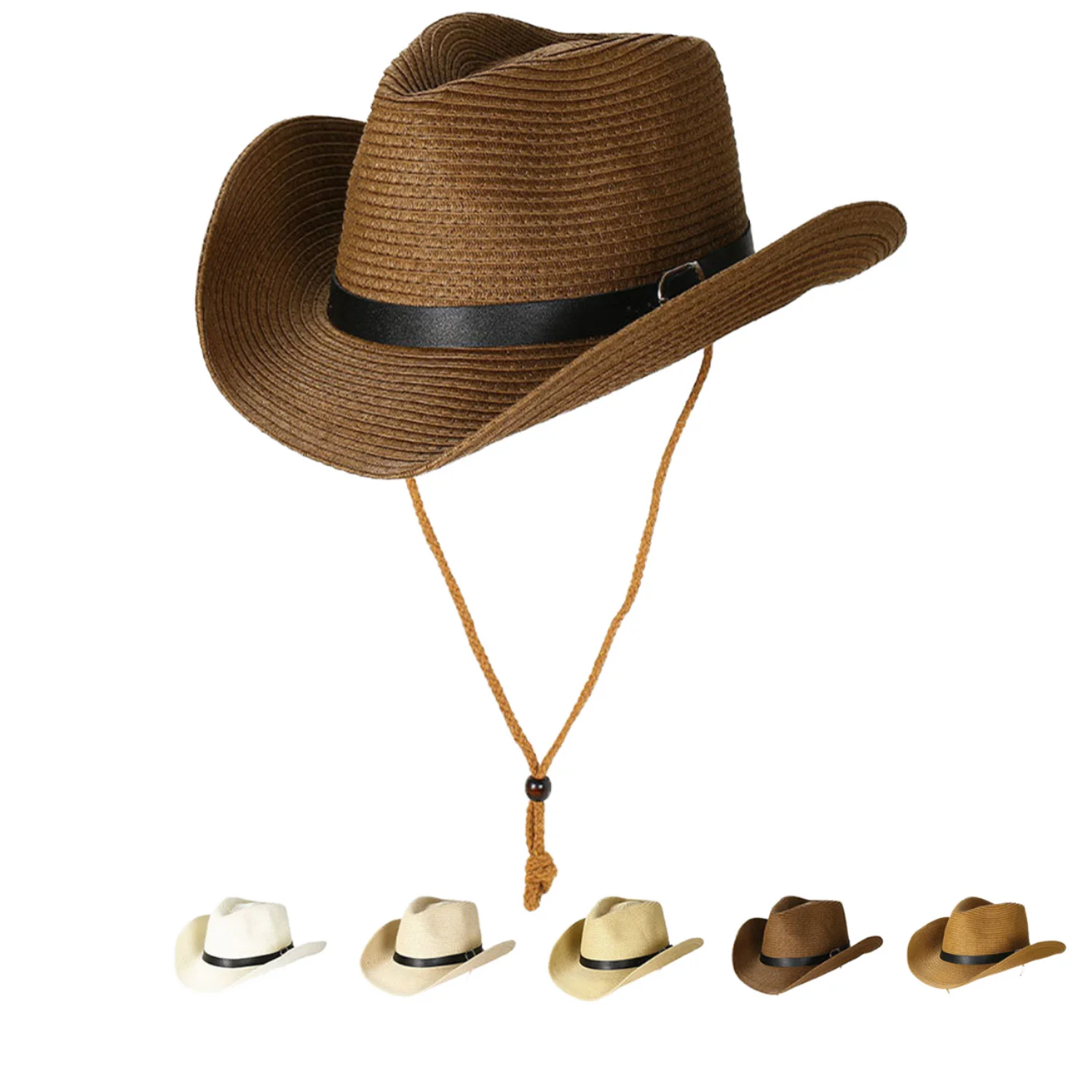 Unisex Summer Western Style Cowgirl Hat Factory Direct Shapeable Wide Brim for Adults Men and Women Straw Cowboy Hat