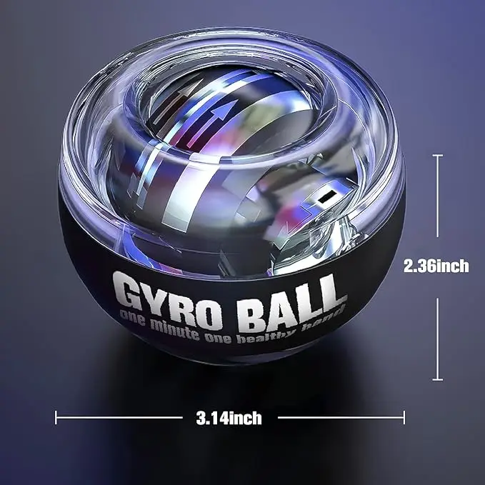 ONESTARSPORTS Gyro Ball Wrist Power Forearm Exerciser Gyroball Wrist Arm Trainer Exerciser Led Light Gym Forearm Power Wrist