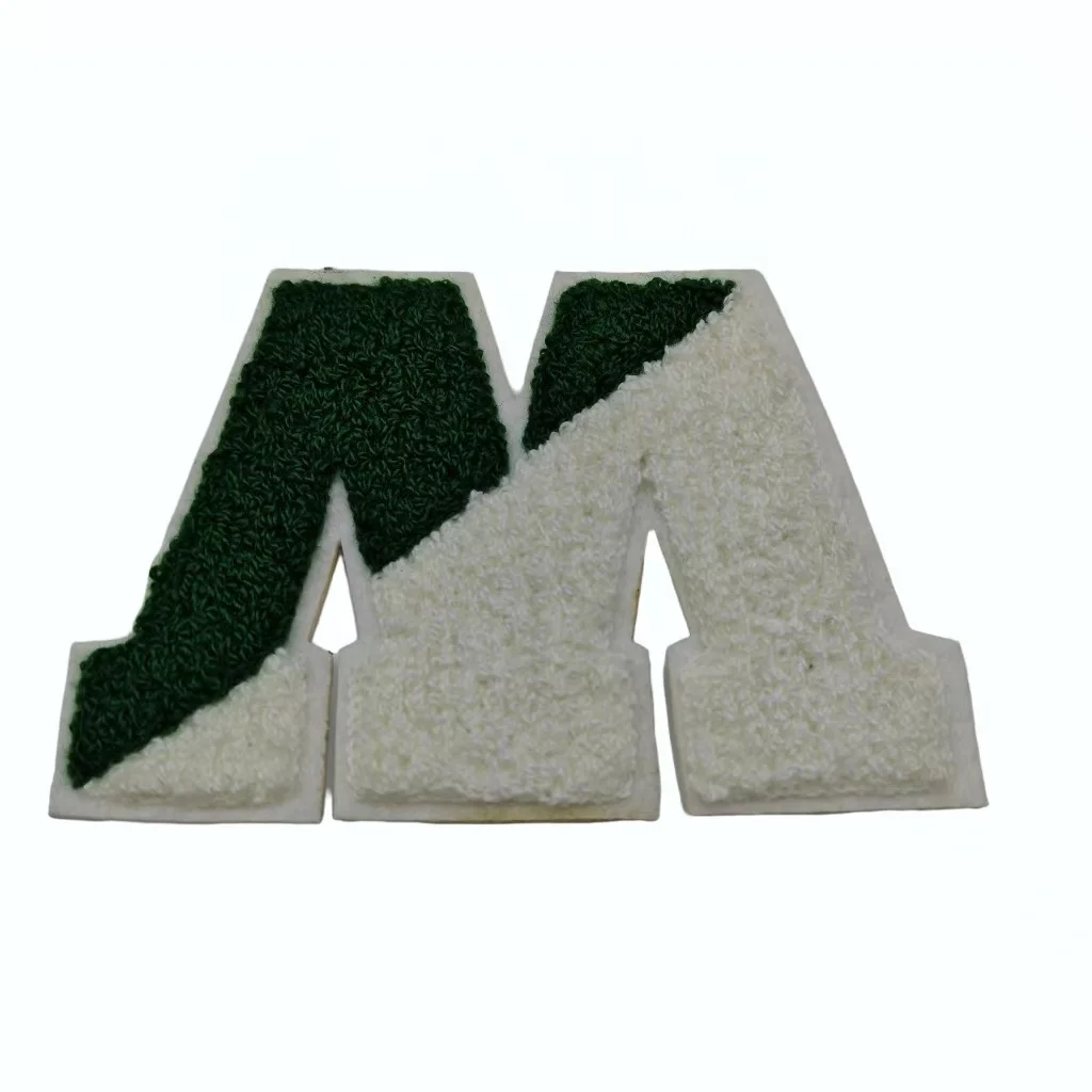 Wholesale Woven Label Clothes Badges Custom Design Towel Chenille Letter Iron On Embroidered Patches For Clothing