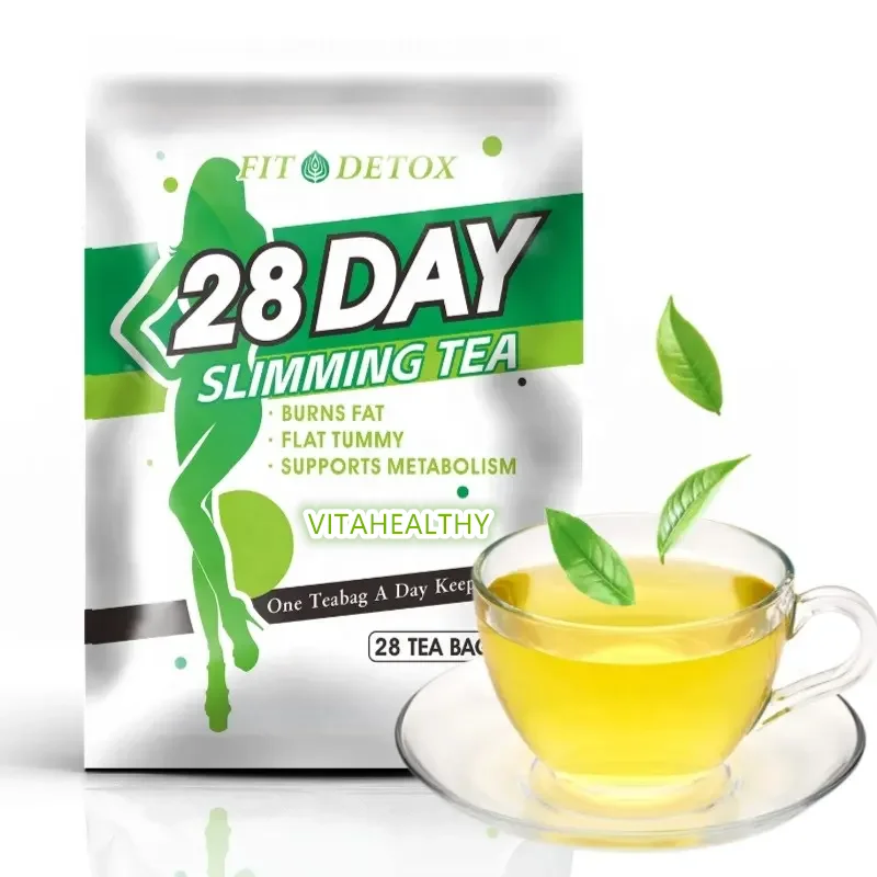 Vitahealthy OEM/ODM factory supply 100% herbal weight loss burns fat Lose Belly Detox herbal tea 28 days fit tea weight loss tea