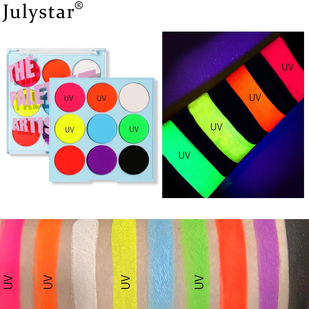 Latest Makeup Fluorescent Eyeliner Body Paint Paste European and American Eye Makeup 9 Colors Eyeshadow Palette